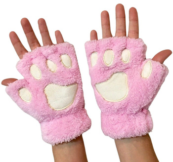 Dámské rukavice, zimní tlapky, plyšové palčáky