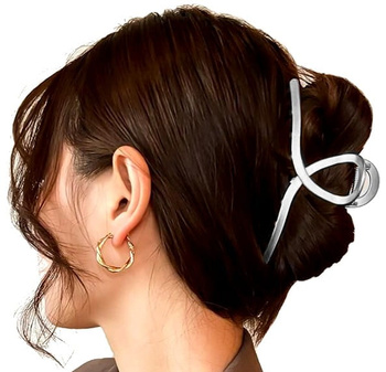 Velká kovová stříbrná spona do vlasů