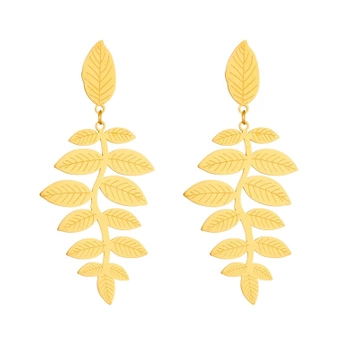 Zlaté náušnice, lístky z chirurgické oceli