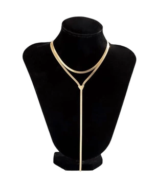 Dlouhý, elegantní zlatý náhrdelník z chirurgické oceli