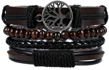 Sada kožených náramků, sada PUNK LEATHER