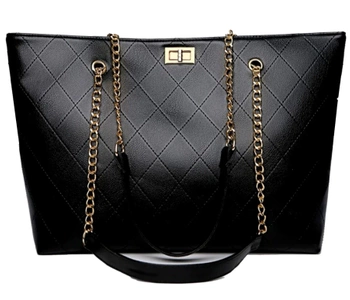 Dámská velká kabelka přes rameno, kožená, prostorná, řetízek A4