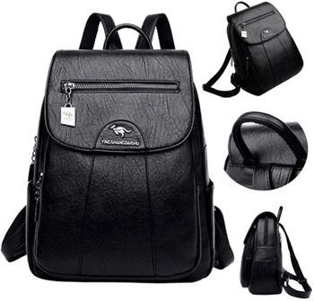 DÁMSKÝ ŠKOLNÍ BATOH, ELEGANTNÍ KOŽENÝ A4, ANGLICKÝ VZOR, VELKÝ