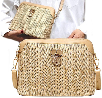 Retro slaměná taška přes rameno