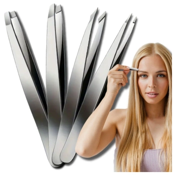 Sada 4 profesionálních kosmetických pinzet vyrobených z nerezové oceli