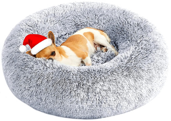 Kulatý pelíšek pro kočky a psy, měkký plyš, 70 cm