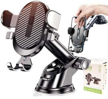 Černý teleskopický držák telefonu do auta