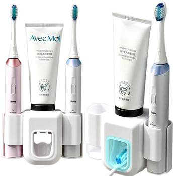 Nástěnný držák na zubní kartáčky s automatickým ždímáním