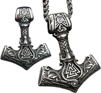 Stříbrný pánský náhrdelník Hammer z THOR MJOLNIR, ocel