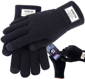 Černé pánské zimní rukavice teplé na dotek