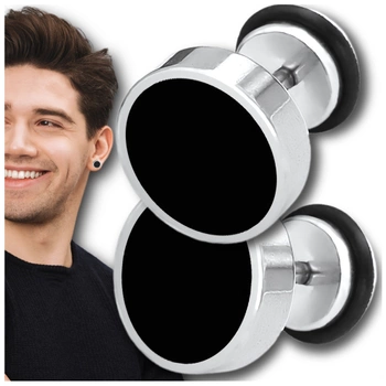 Pánské a dámské napichovací náušnice, chirurgická ocel, stříbrné kroužky 8mm