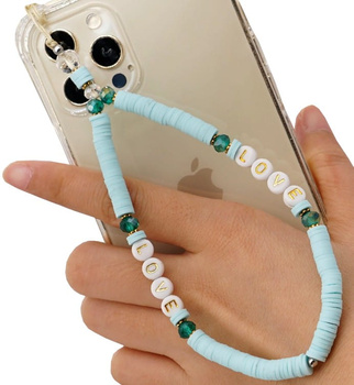 Přívěsek Lanyard na telefon na léto, klíčenka, perly, korálky