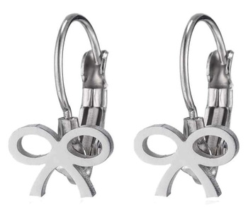 Stříbrné náušnice, malé, chirurgická ocel, boho, mašlička