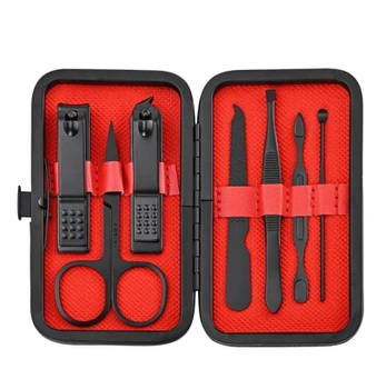 Domácí sada na nehty 7dílné přenosné pouzdro na manikúru