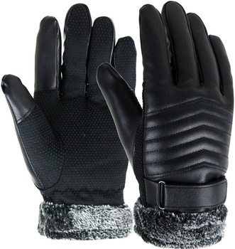 Dotykové rukavice Pánský zateplený zimní medvídek