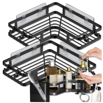 Koupelnová kuchyňská police 25 cm rohová sprchová sada 2 ks