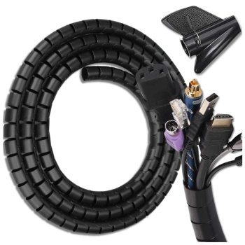 Kryt kabelu, 5 m, černý, organizér kabelu