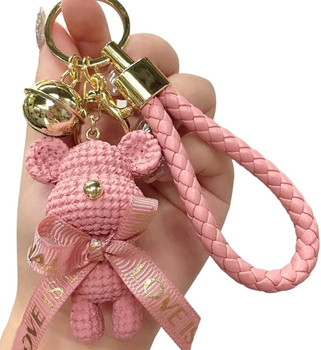 Přívěsek na klíče s medvídkem, růžový