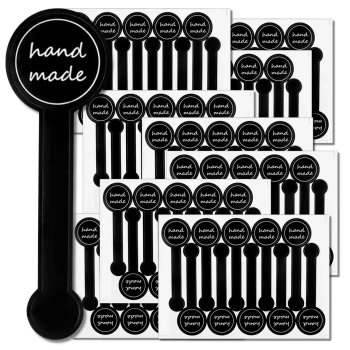 Ozdobné bezpečnostní samolepky na nádoby na zavařovací sklenice Ručně vyráběné DIY 100ks.