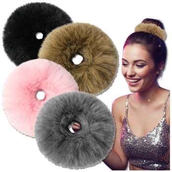 Nadýchaná gumička do vlasů SCRUNCHIE, lehká, 4 ks, různé barvy