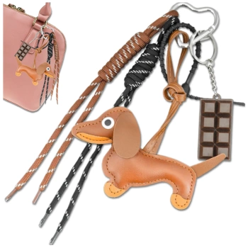 Přívěsek na klíče, taška, kroužek na klíče, přívěsek, čokoláda, hnědý jezevčík