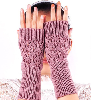 Prolamované rukavice bez prstů, teplé palčáky