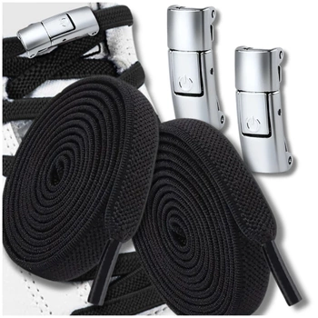 Šněrovací tkaničky bez vázání elastické černé univerzální