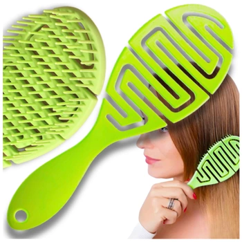 Flexibilní kartáč pro masáž a styling vlasů, jemný zelený
