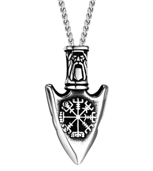 Pánský náhrdelník z chirurgické oceli Viking Nordic amulet hrot šípu