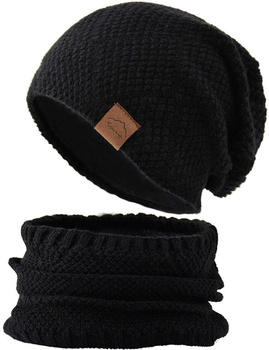 Pánský komplet: čepice + komínek, zateplený tunel