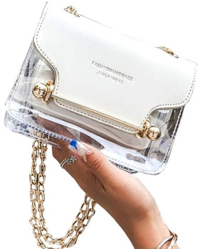 Průhledná messenger taška + kosmetická taštička