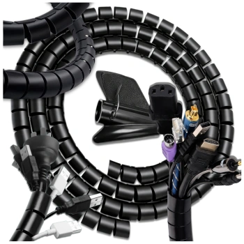 Kryt kabelu 5m spirálový černý organizér na kabely a vodiče